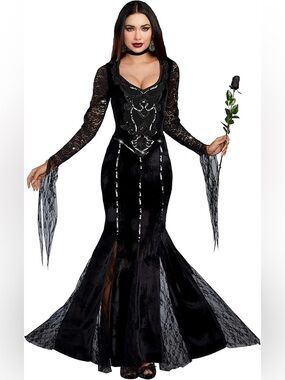 Dreamgirl Frightfully Beautiful Addams Adult Women's Halloween Costume